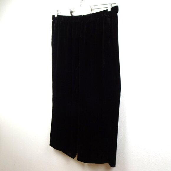 Eileen Fisher Velvet Ankle Pants Women's Plus Size 2X Black Wide Leg Silk Blend - Picture 3 of 9